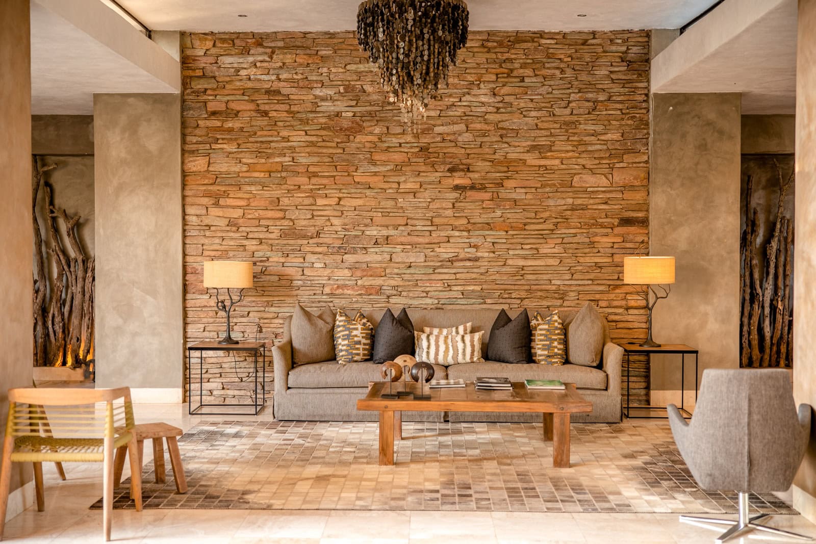 Kapama southern camp entrance lounge